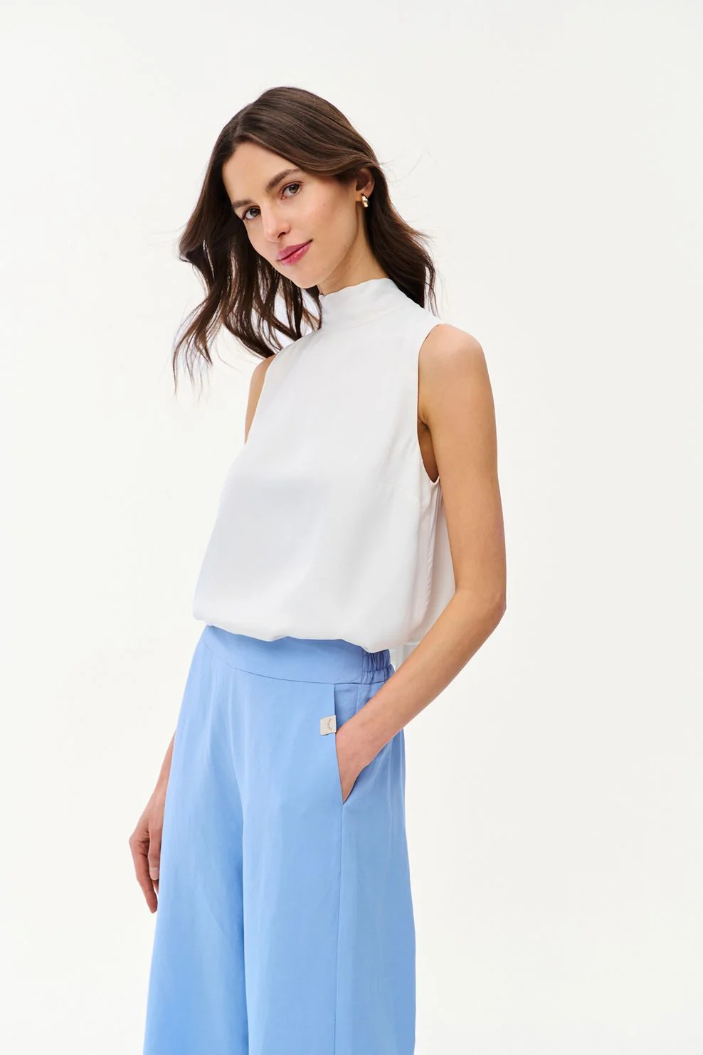 Bluzka z wiązaniem Mystic Blush - Image 17