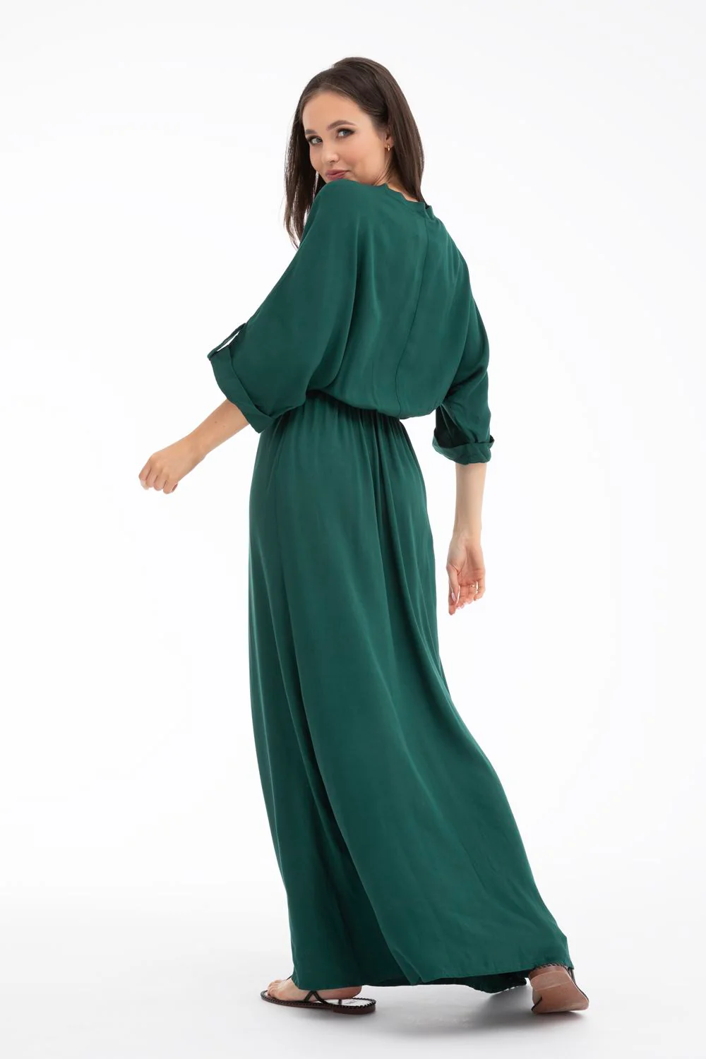Długa sukienka z wiązaniem Emerald Dream - Image 11