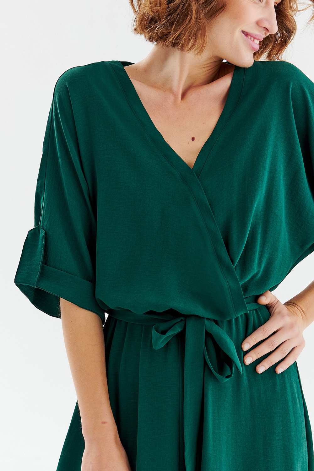 Długa sukienka z wiązaniem Emerald Dream - Image 13