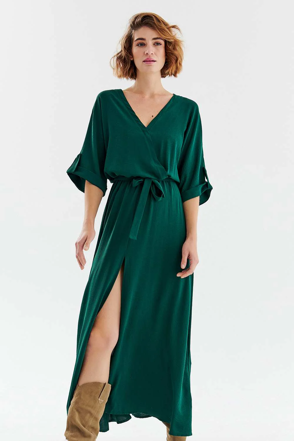 Długa sukienka z wiązaniem Emerald Dream - Image 16