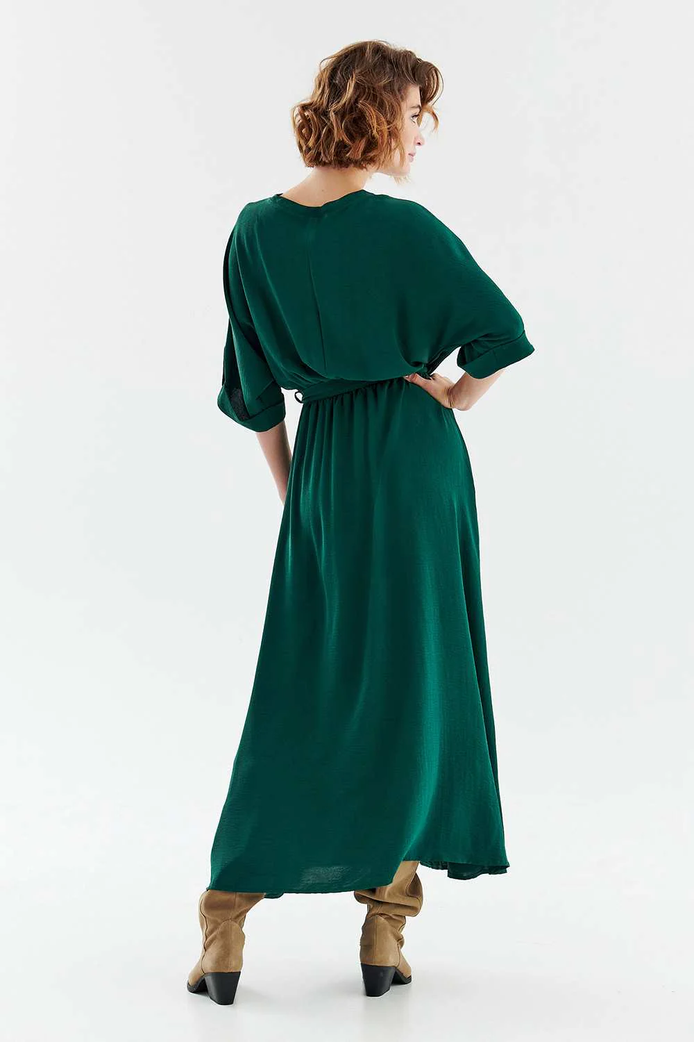 Długa sukienka z wiązaniem Emerald Dream - Image 36