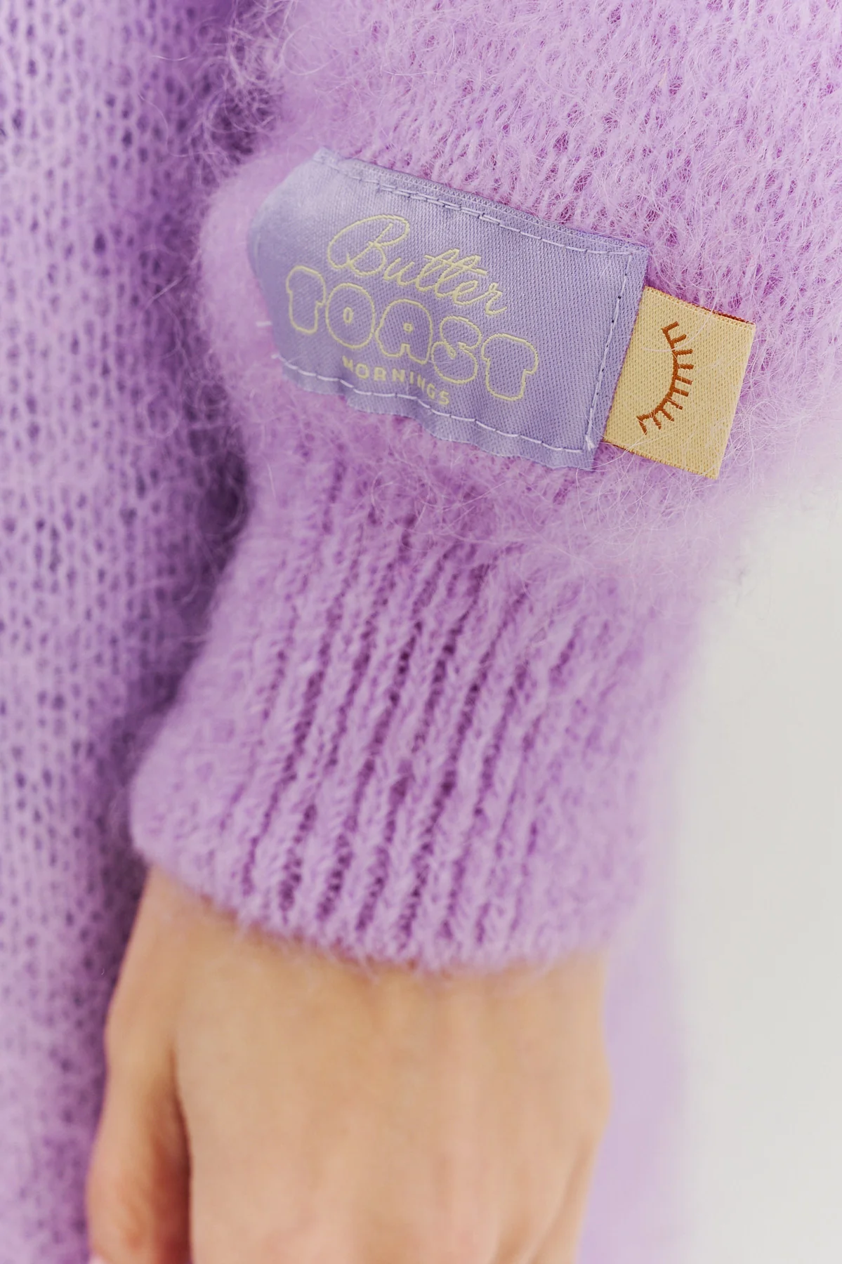 Długi kardigan moherowy Lavender Blush - Image 15