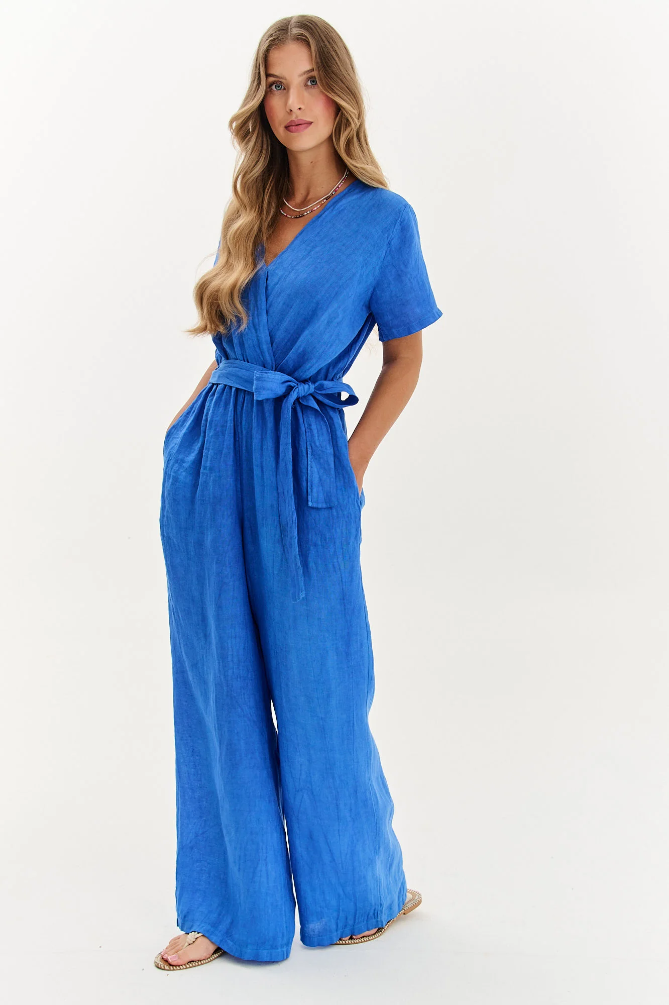 Kombinezon lniany Blue Margarita - Image 4