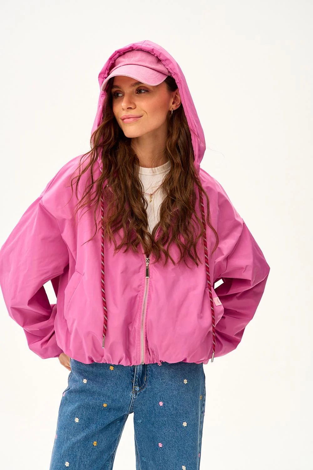 Krótka parka z kapturem Dahlia Crush - Image 4