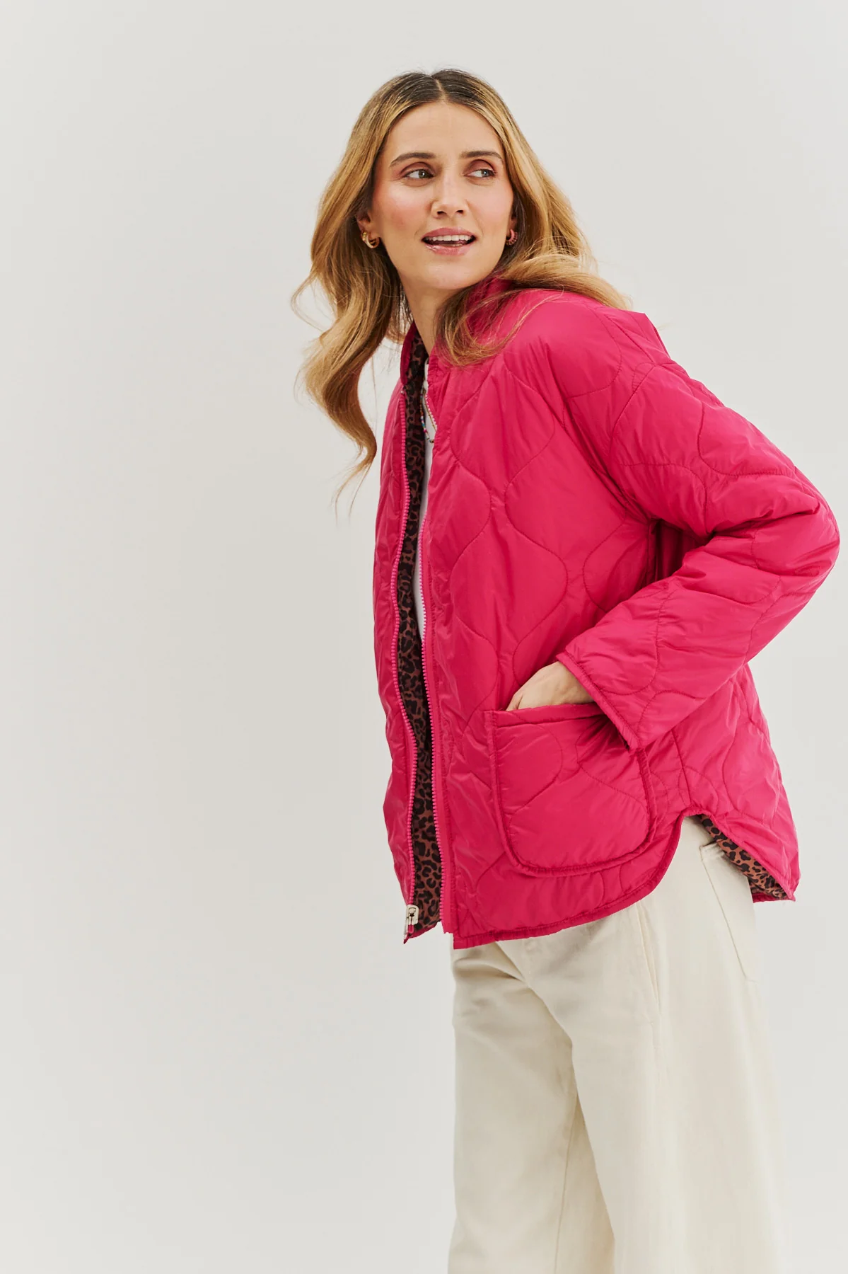 Kurtka dwustronna Pink Cheetah - Image 13