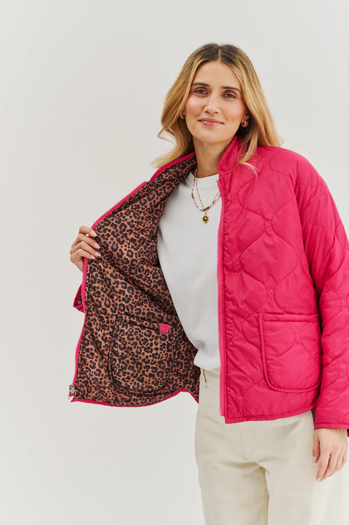Kurtka dwustronna Pink Cheetah - Image 6