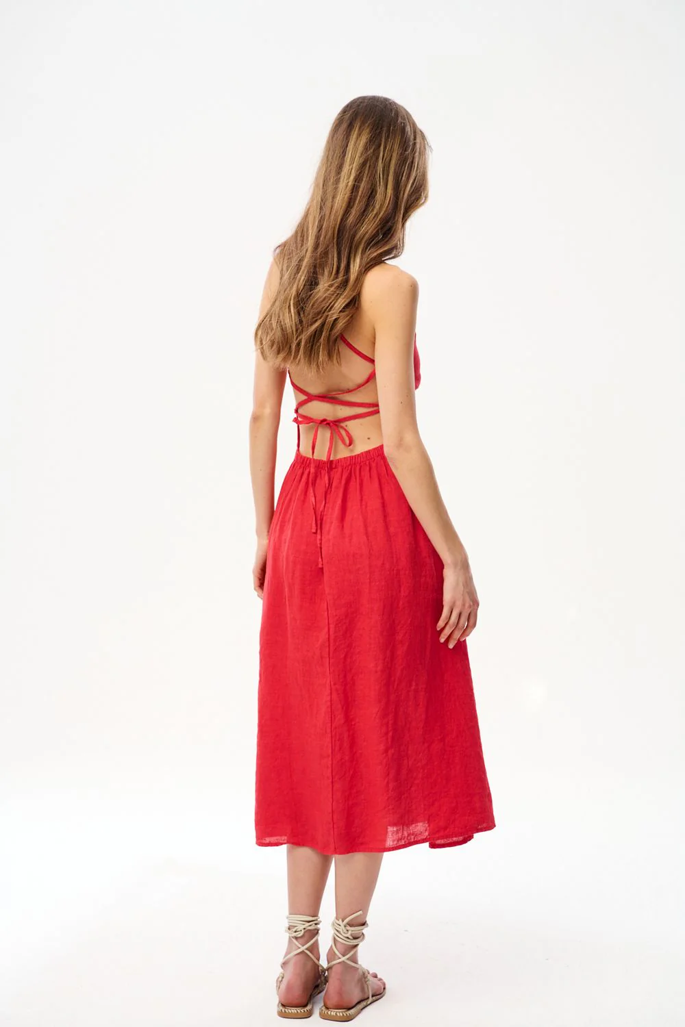 Lniana sukienka midi Cherry Trouble - Image 2
