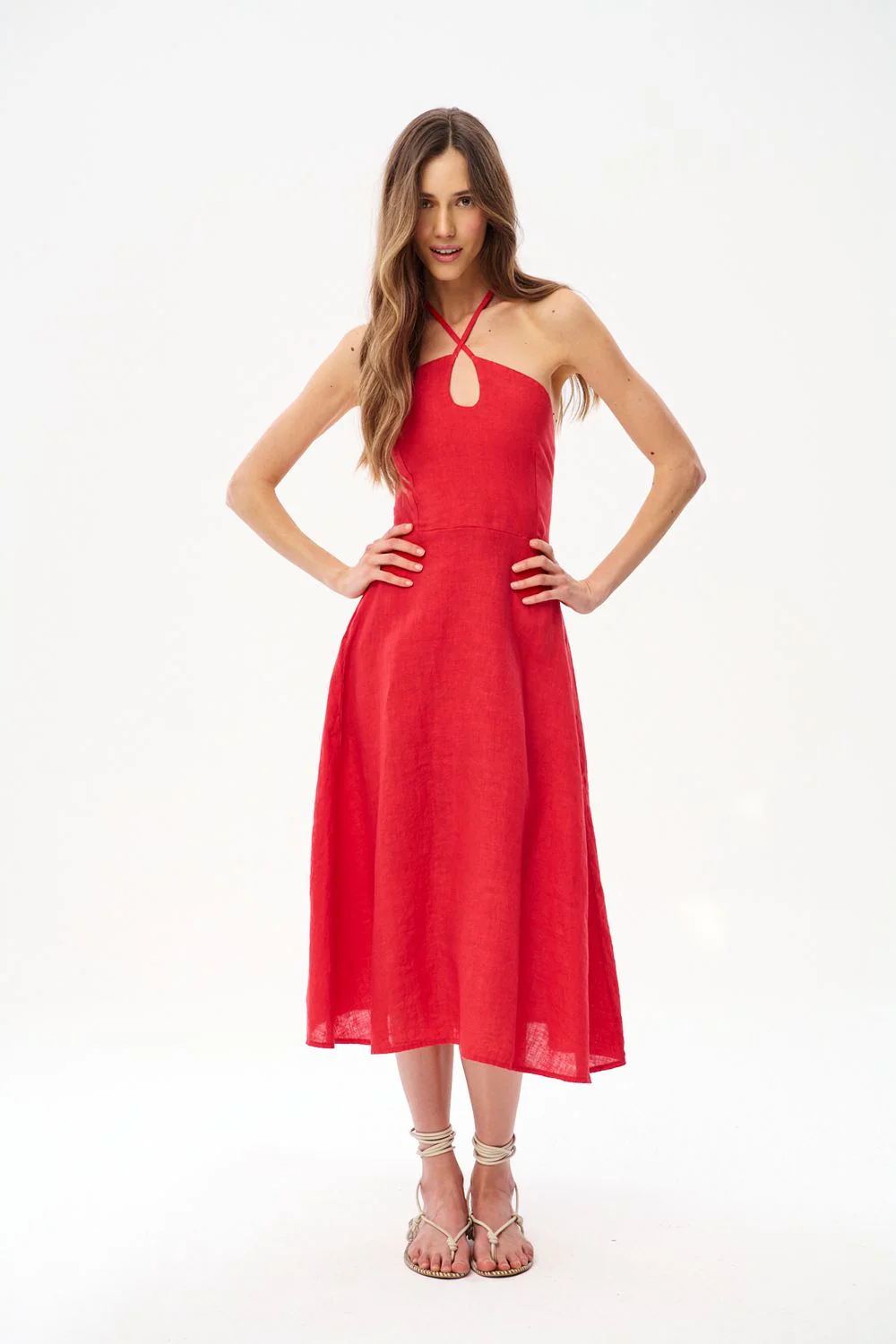 Lniana sukienka midi Cherry Trouble - Image 7