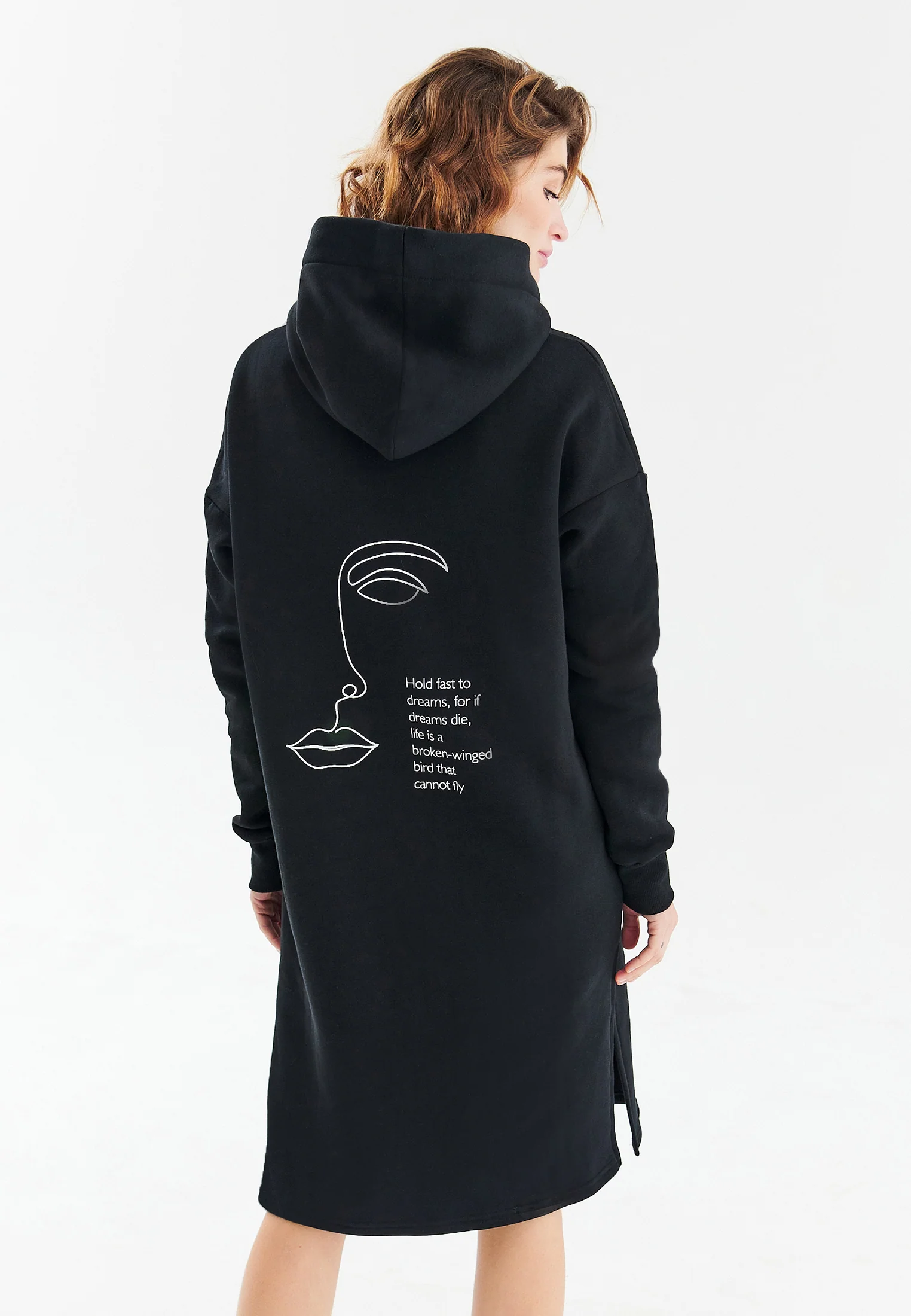 Longline Hoodie Hold Fast To Dreams - Image 13