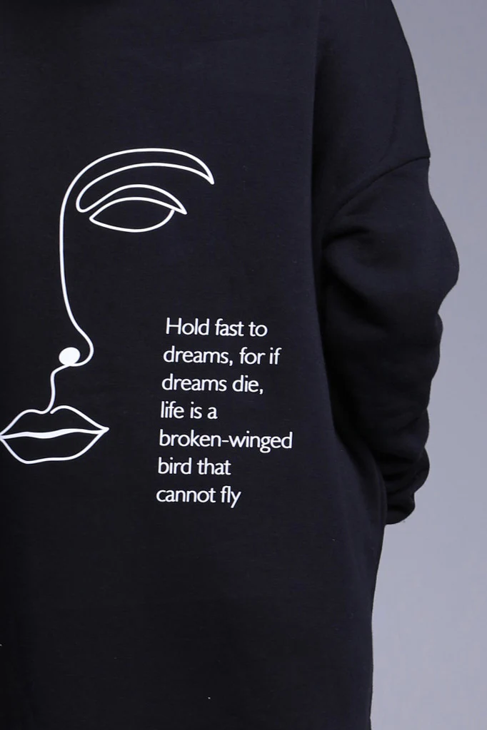 Longline Hoodie Hold Fast To Dreams - Image 18