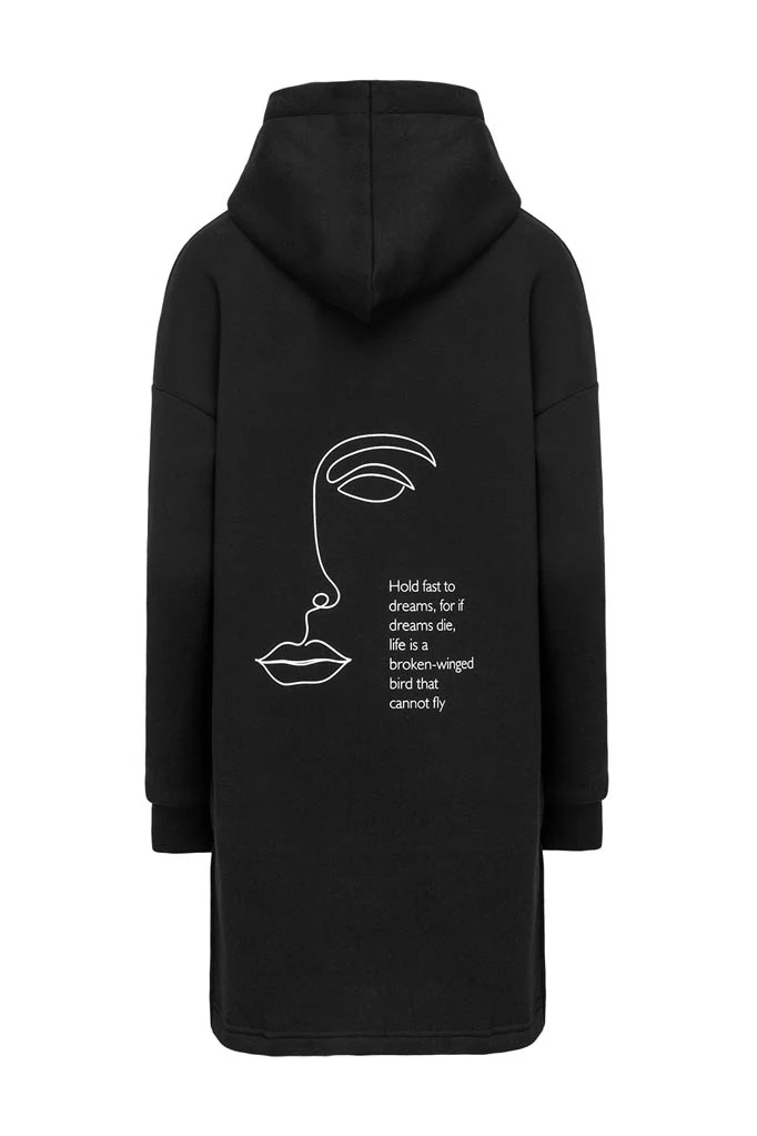 Longline Hoodie Hold Fast To Dreams - Image 21