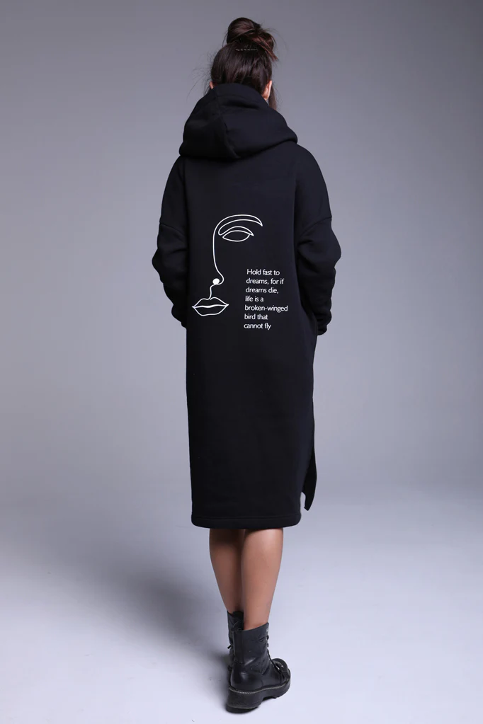 Longline Hoodie Hold Fast To Dreams - Image 6
