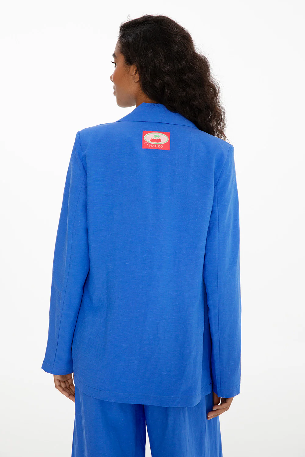 Marynarka z lnem Blue Margarita - Image 11