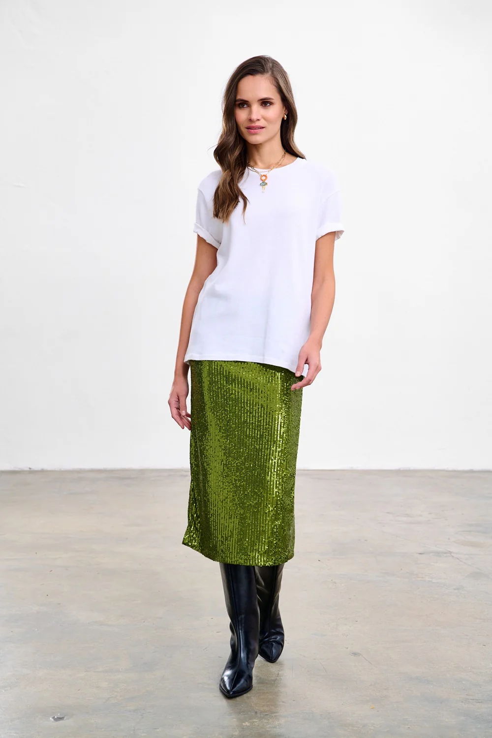 Spódnica cekinowa Frosted Matcha - Image 12