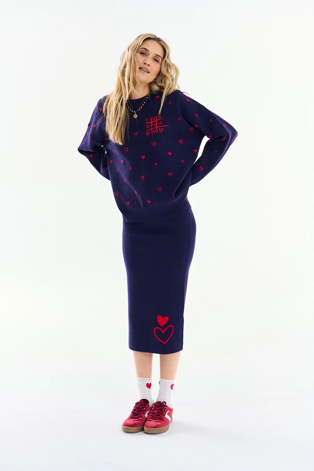 Spódnica dzianinowa Double Heart