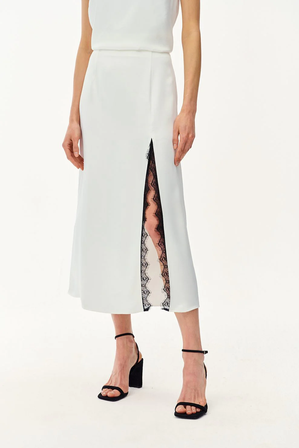 Spódnica midi z koronką Mystic Blush - Image 2