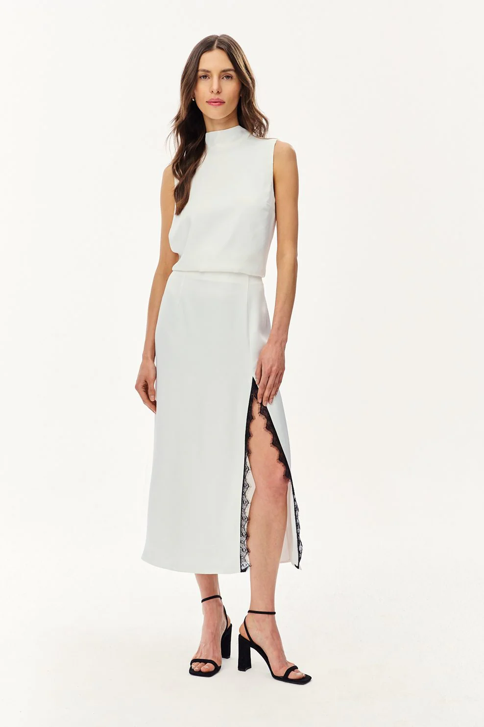 Spódnica midi z koronką Mystic Blush - Image 5