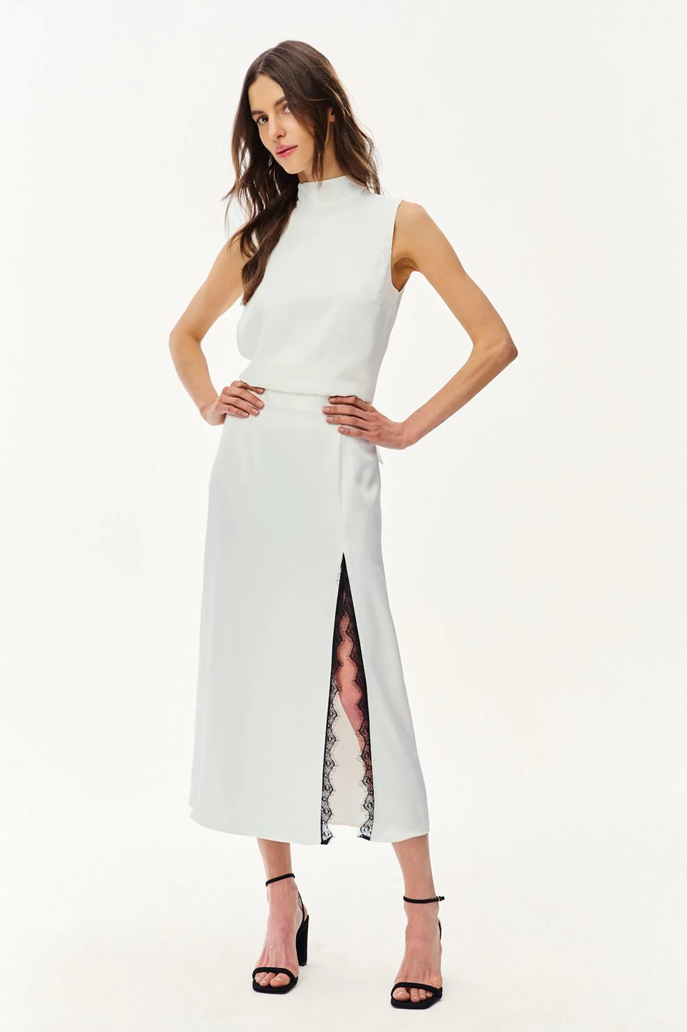 Spódnica midi z koronką Mystic Blush - Image 7
