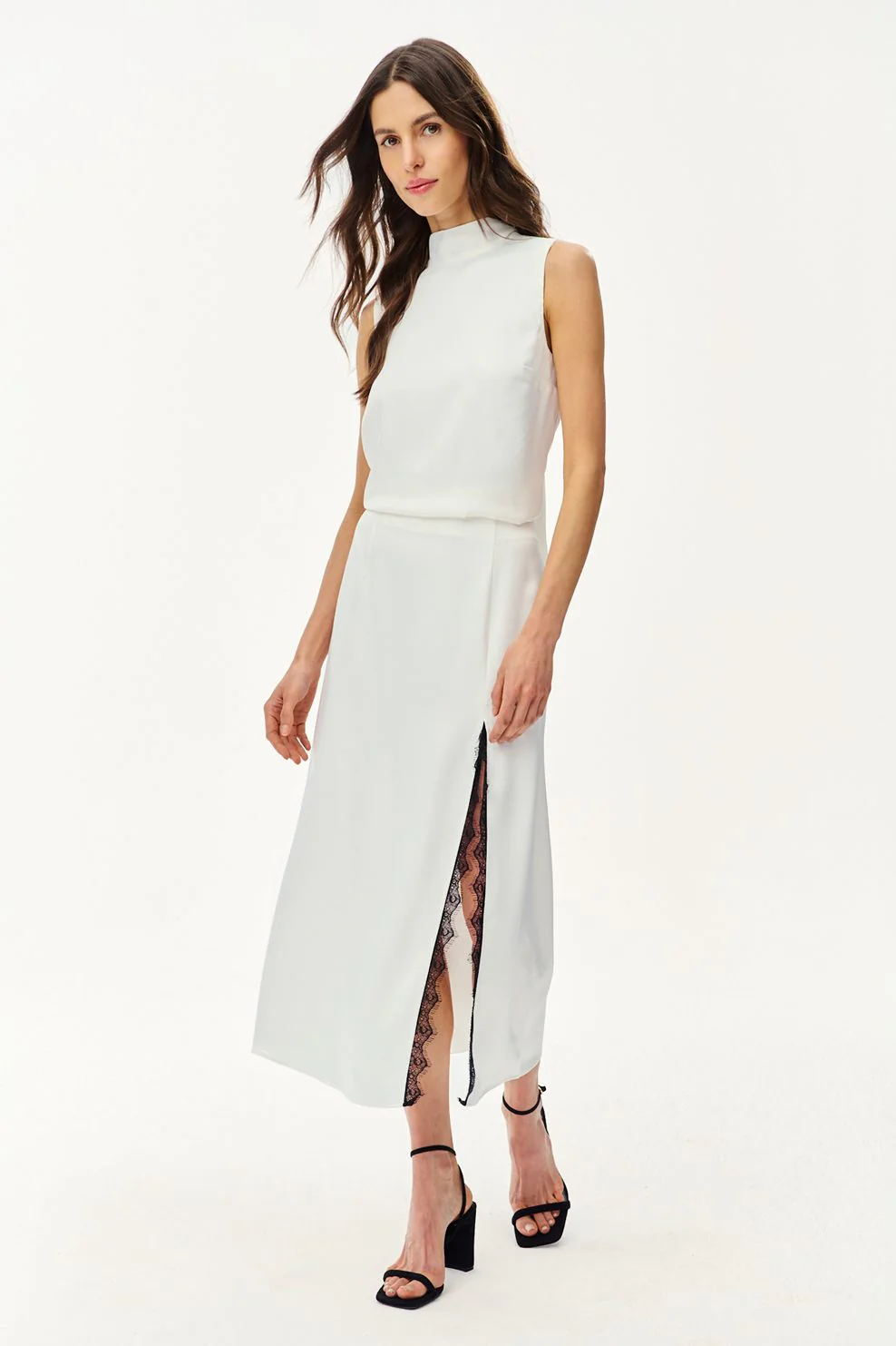 Spódnica midi z koronką Mystic Blush - Image 8