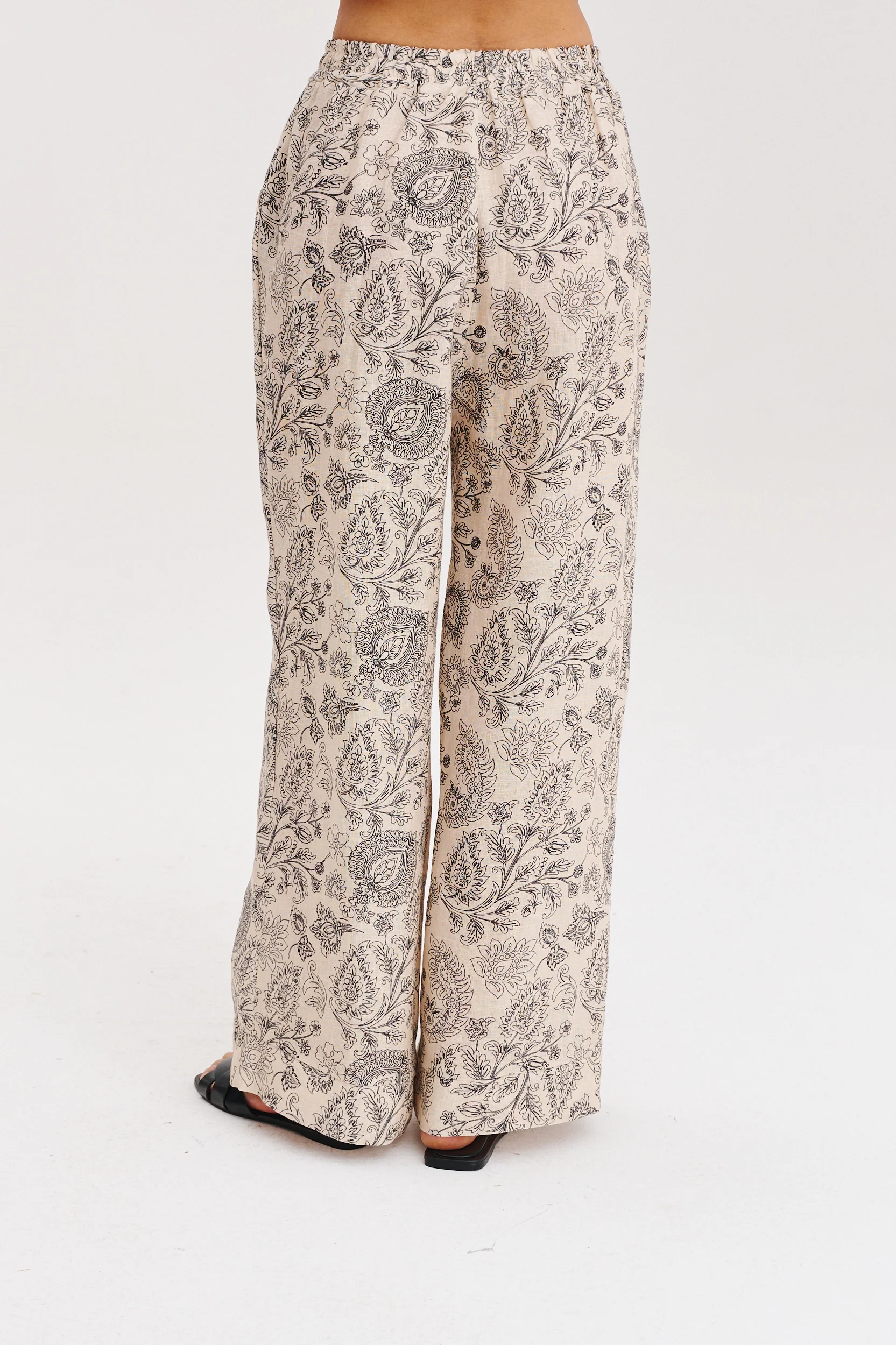 Szerokie spodnie lniane Boho Muse - Image 6