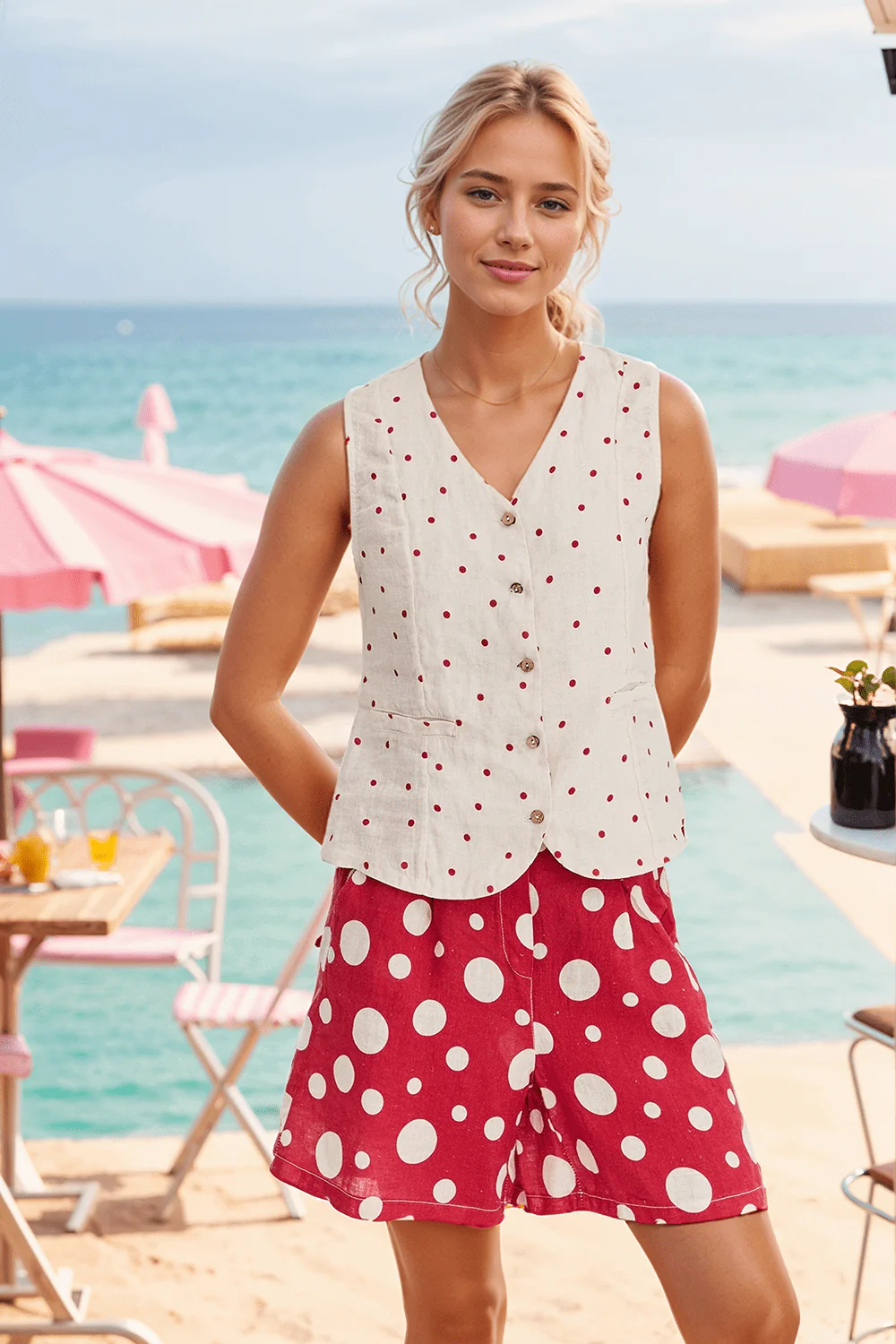 Szorty lniane Berry Drop - Image 3