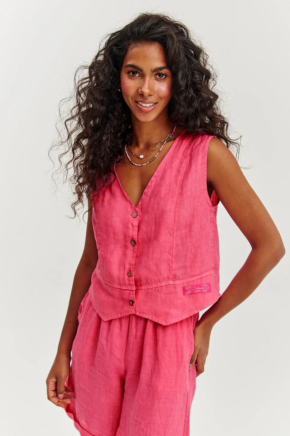 Szorty lniane Pink Sands - Image 11