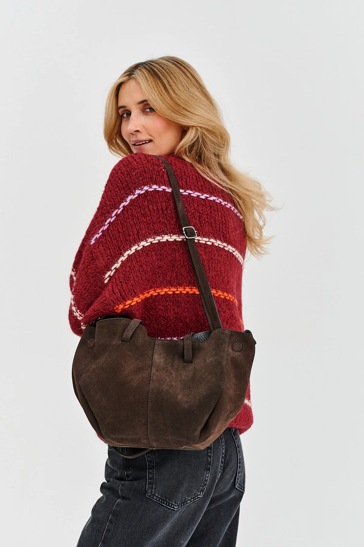 Torebka skórzana typu shopper Chocolate Glow - Image 14
