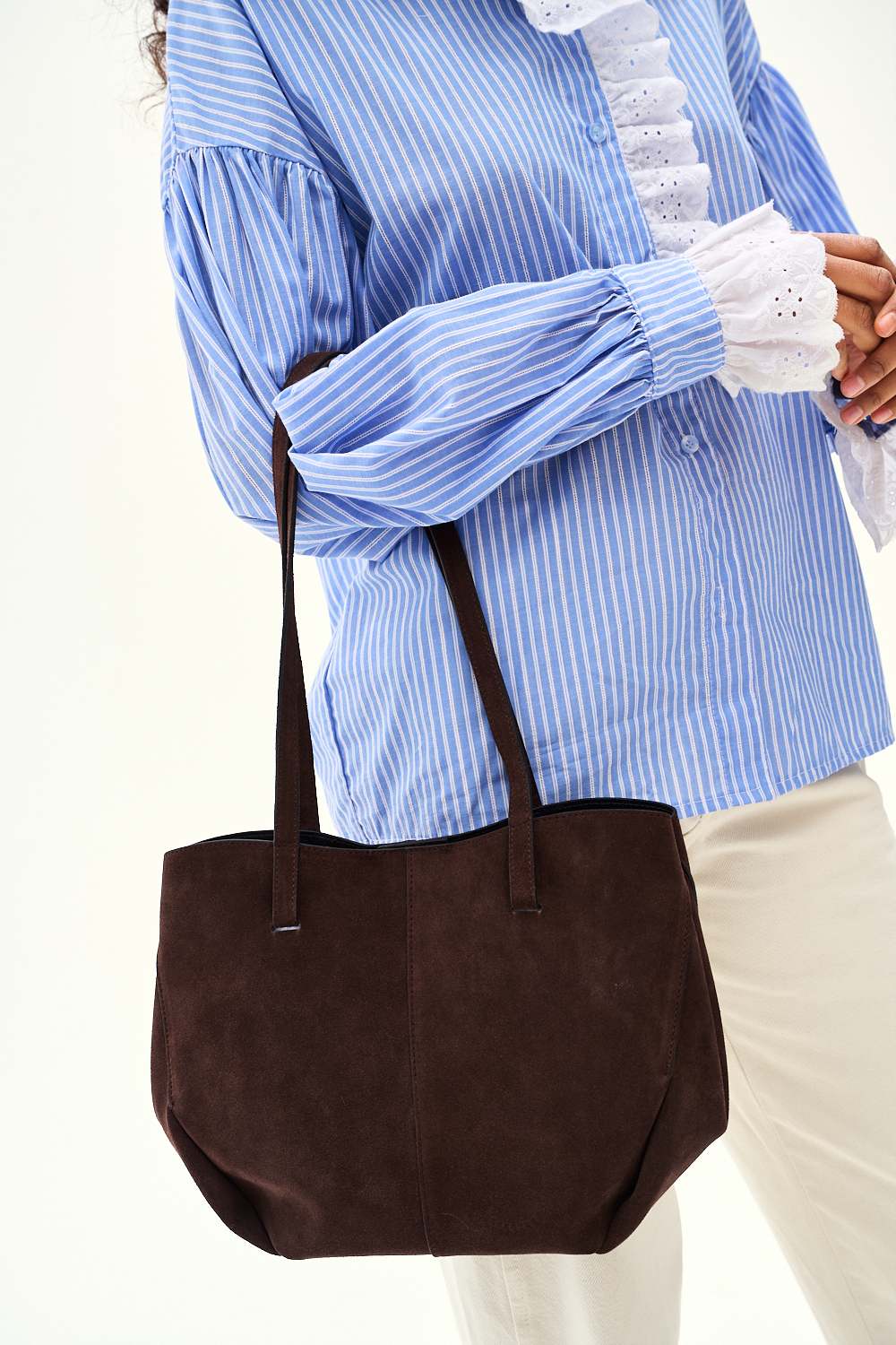 Torebka skórzana typu shopper Chocolate Glow - Image 20