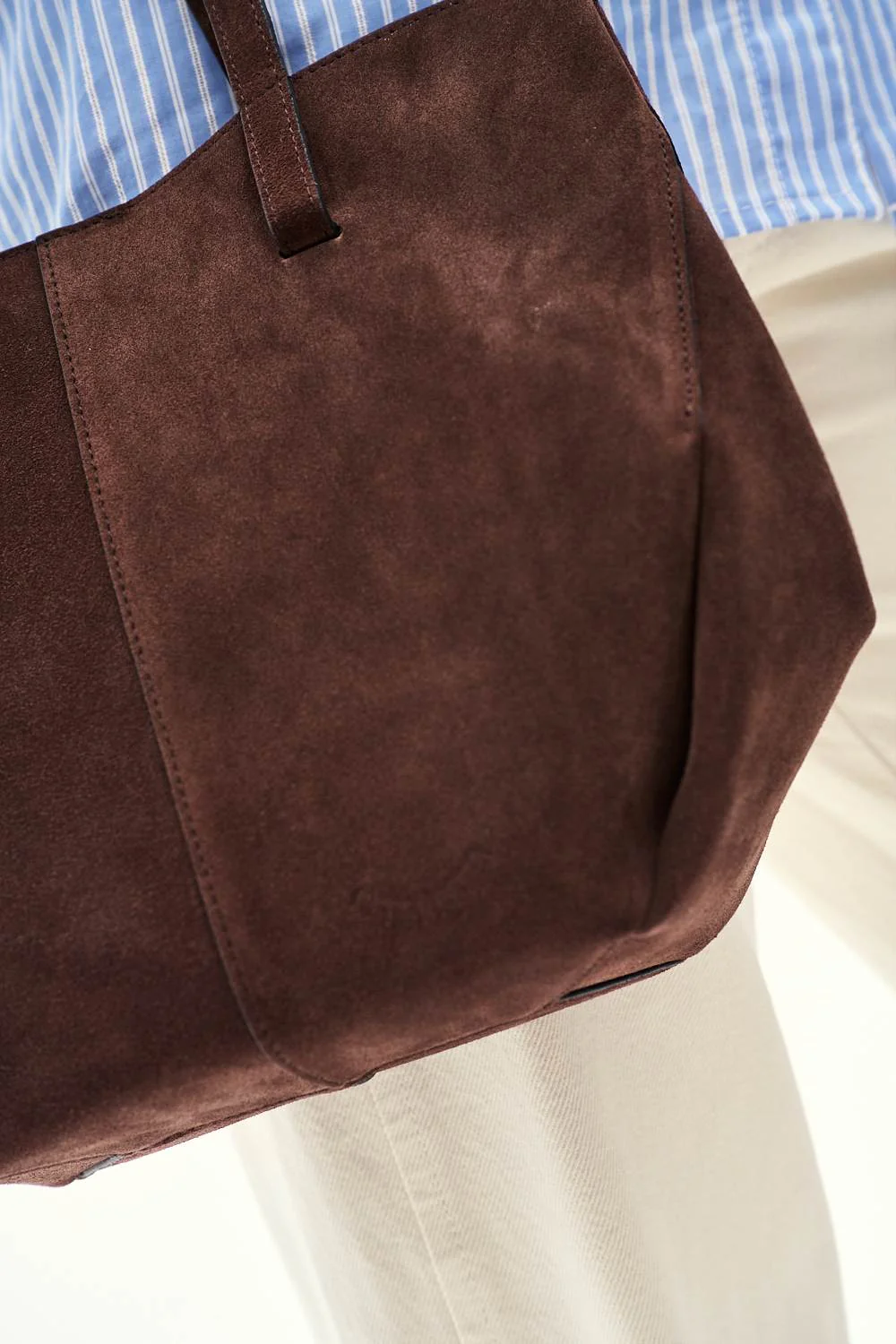Torebka skórzana typu shopper Chocolate Glow - Image 4
